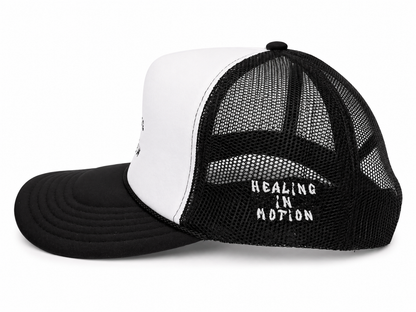 "Money Is the Root of All Possibilities" Trucker Hat (Black/White)